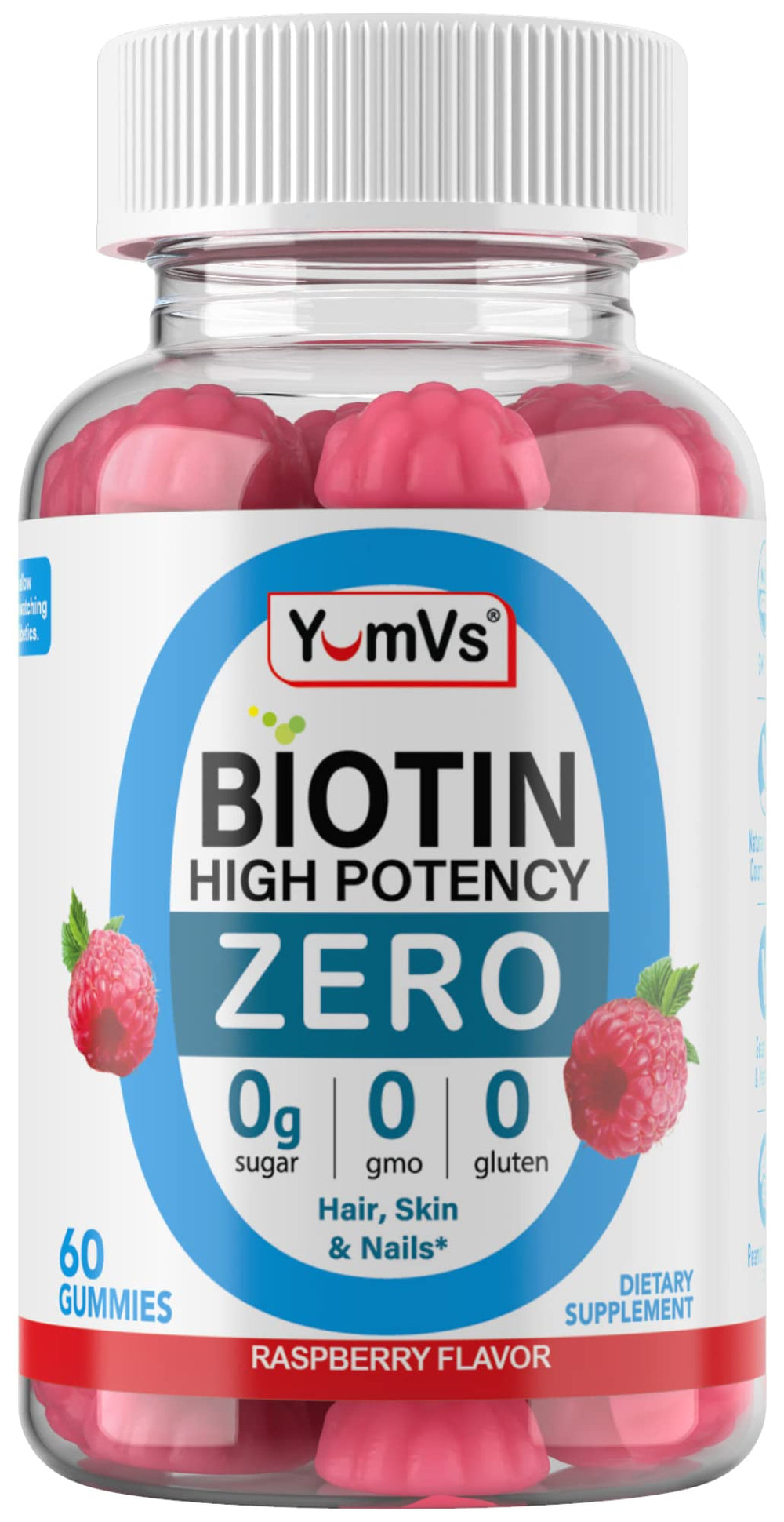 On-counter shot of YUM-V'S Biotin Gummies for daily routine