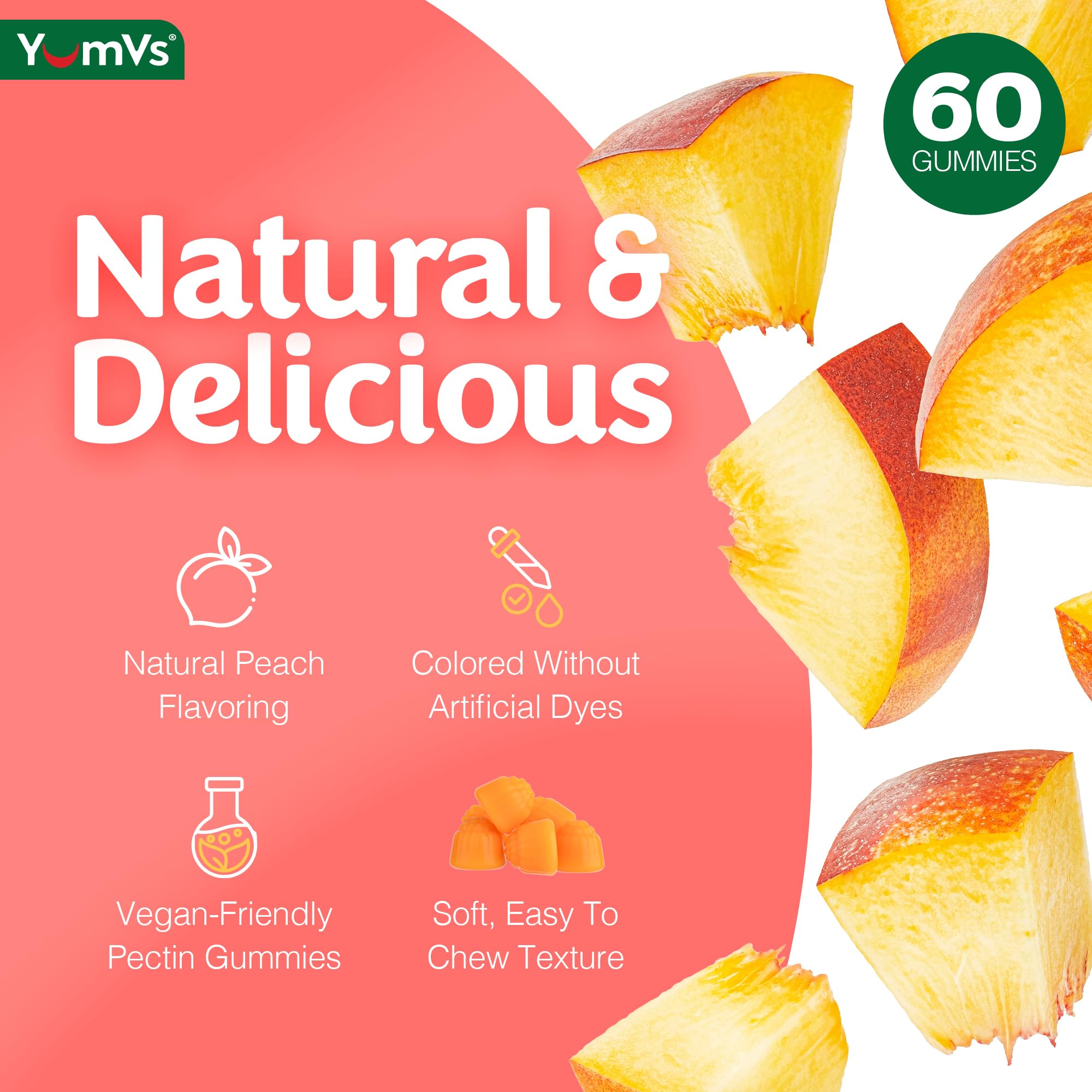 YUM-V'S Ginger Gummies vegan-friendly formula with clean ingredients.