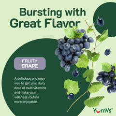 YUM-V'S Iron Gummies label back lists nutrients and certifications.