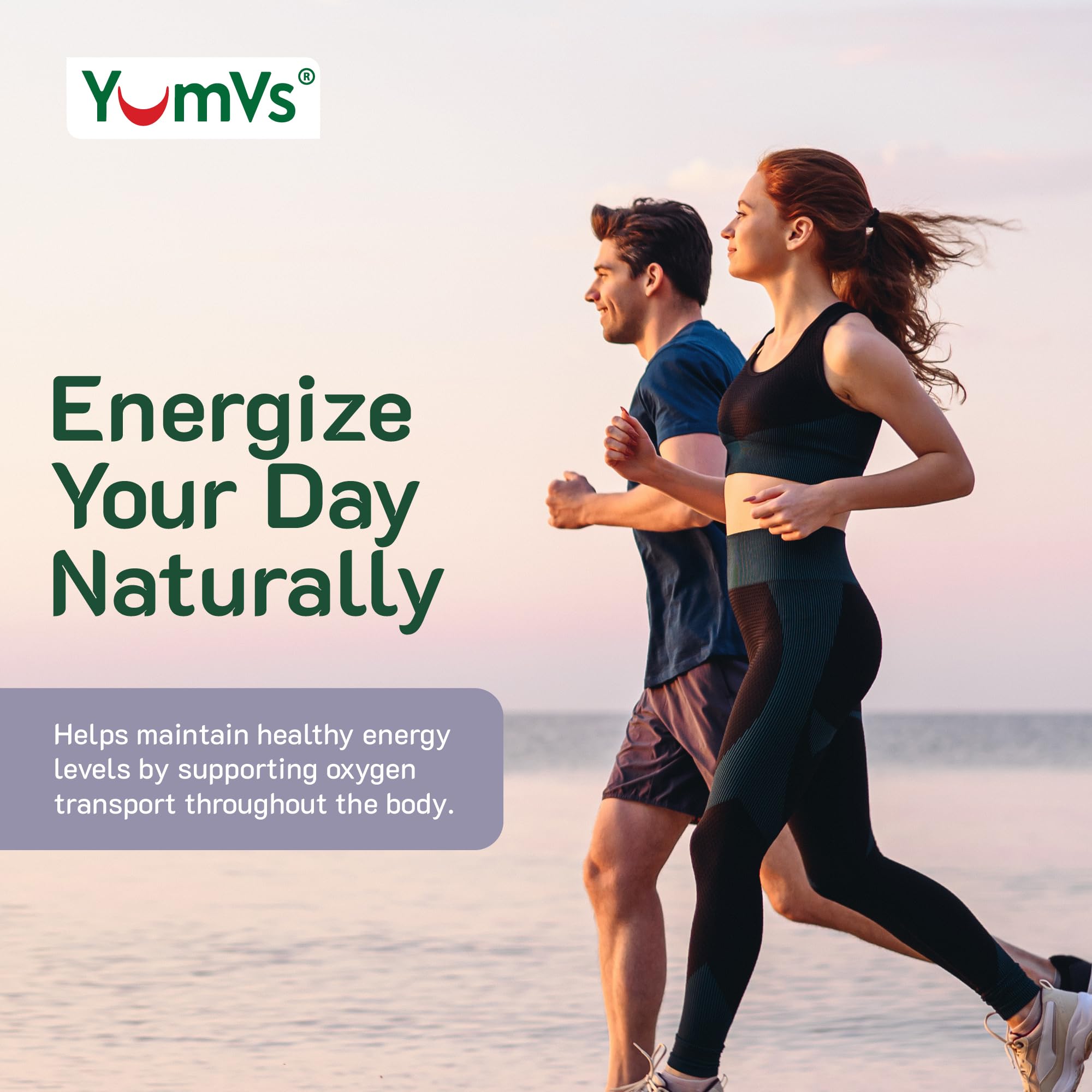 YUM-V'S iron gummies nutrition panel shows 10 mg iron per serving