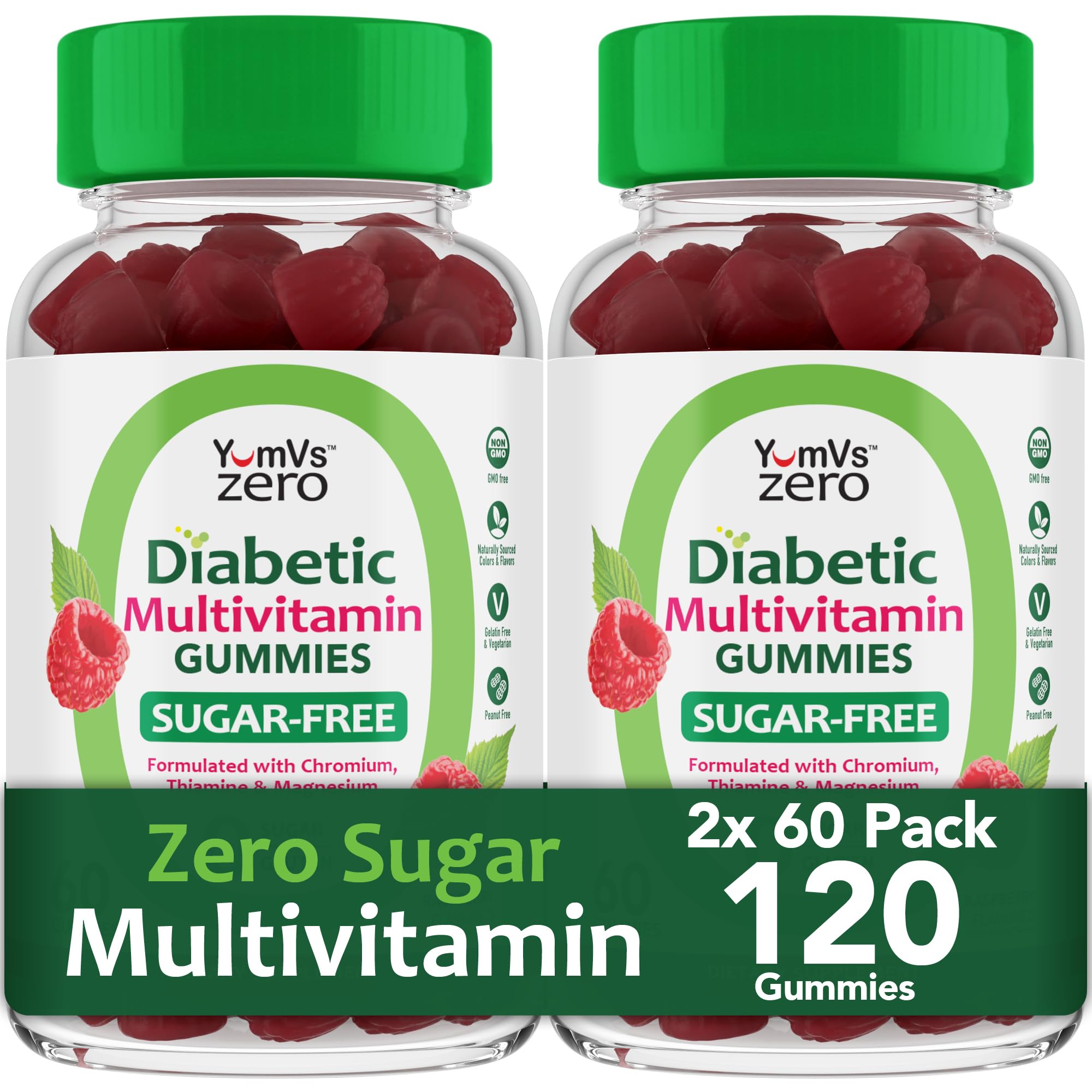 YUM-V'S multivitamin gummies bottle front with raspberry flavor for daily wellness