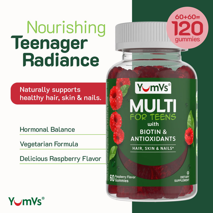 Close-up of raspberry gummy highlighting flavor and teen-friendly chewiness for vitamins.