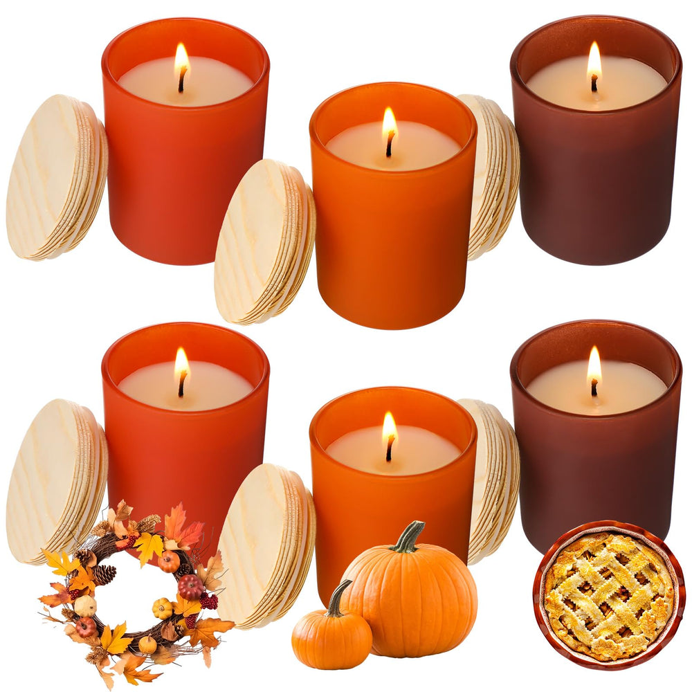 Yuntau Thanksgiving 6-pack jar candles for warm seasonal ambience.