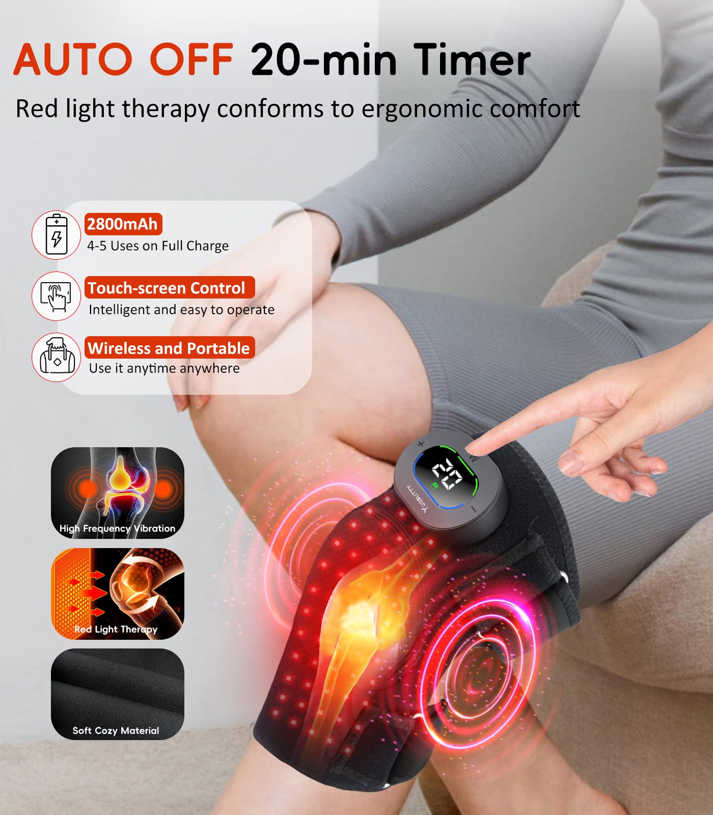 Built-in 2800mAh battery powering cordless sessions