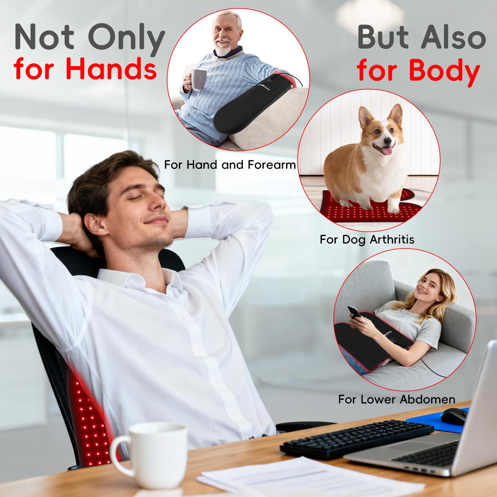 YUQBLITTY red light therapy mat laid flat with broad coverage for back and legs.