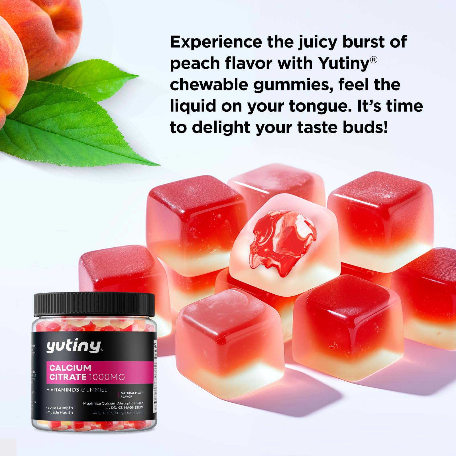 Yutiny 60-count calcium citrate chewables for ongoing daily routine