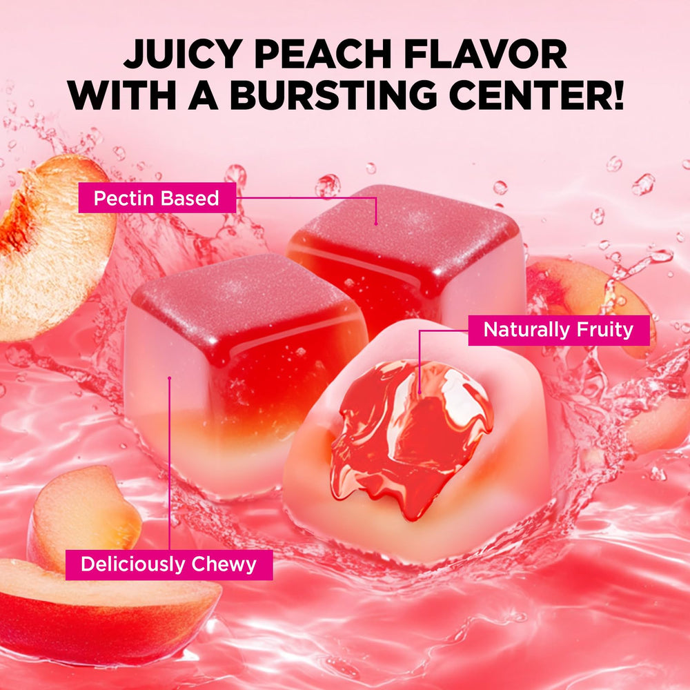 Yutiny center-filled gummy close-up highlighting texture and flavor