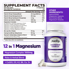 Yutiny Magnesium Complex tablets top view suggests easy daily dosing