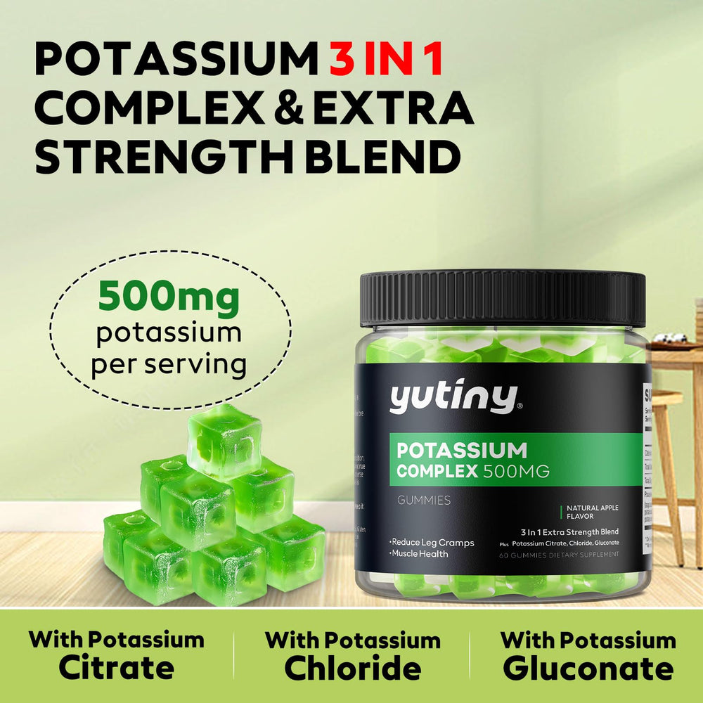 Yutiny potassium gummies apple flavor for easy daily use.