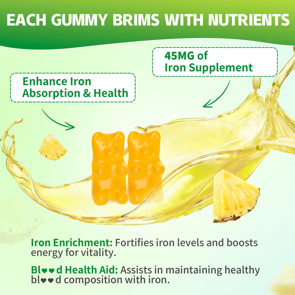 YUULAI vitamin chart highlights B12, C, folate and calcium for balanced nutrition.