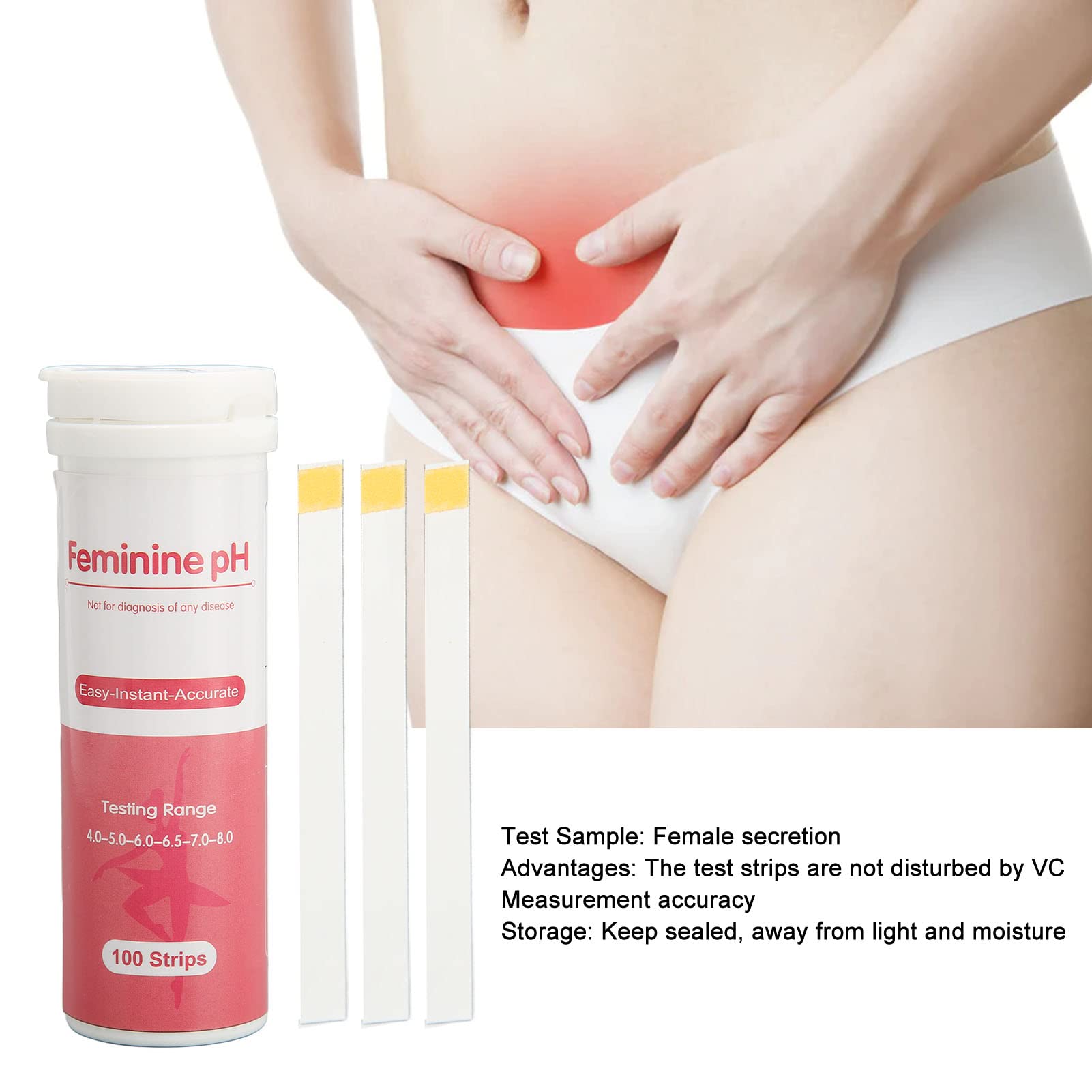 YUYTE test strip with pH scale indicates range 4.0 to 8.0 for easy interpretation