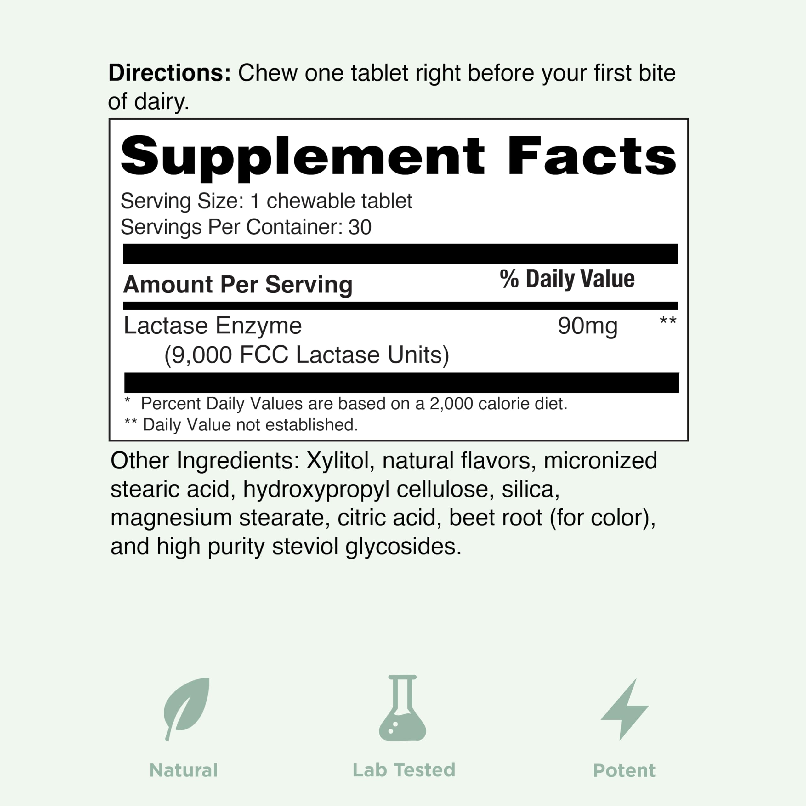 Yuve vegan-friendly, gluten-free lactase pills with clean ingredients