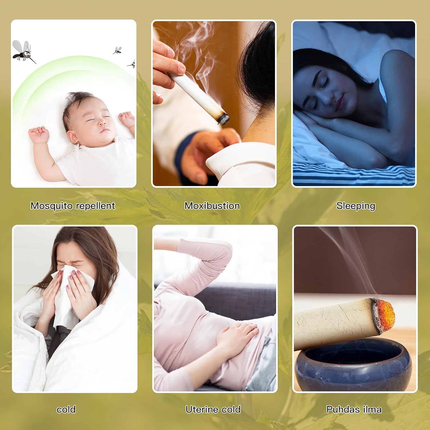 YUYAJK long-burning moxa rolls image, long-lasting warmth during sessions.