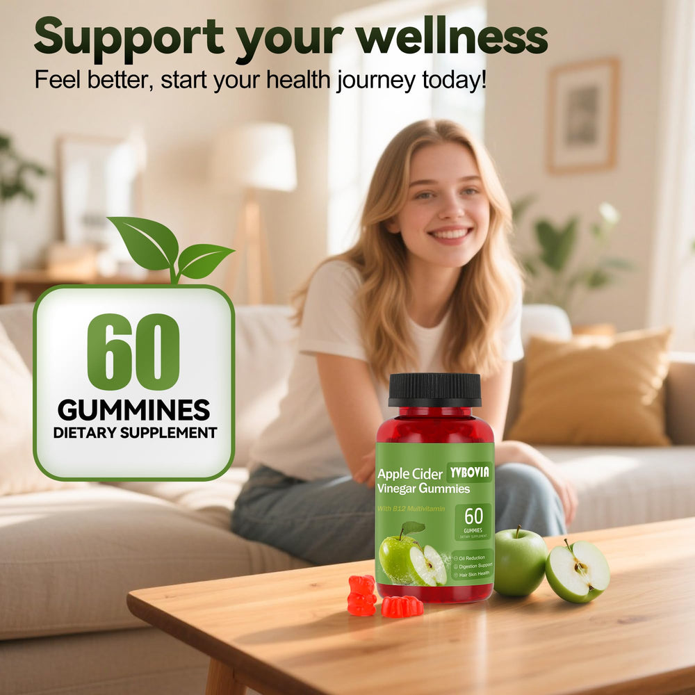 Yvbovia apple-flavored gummy with natural taste notes.