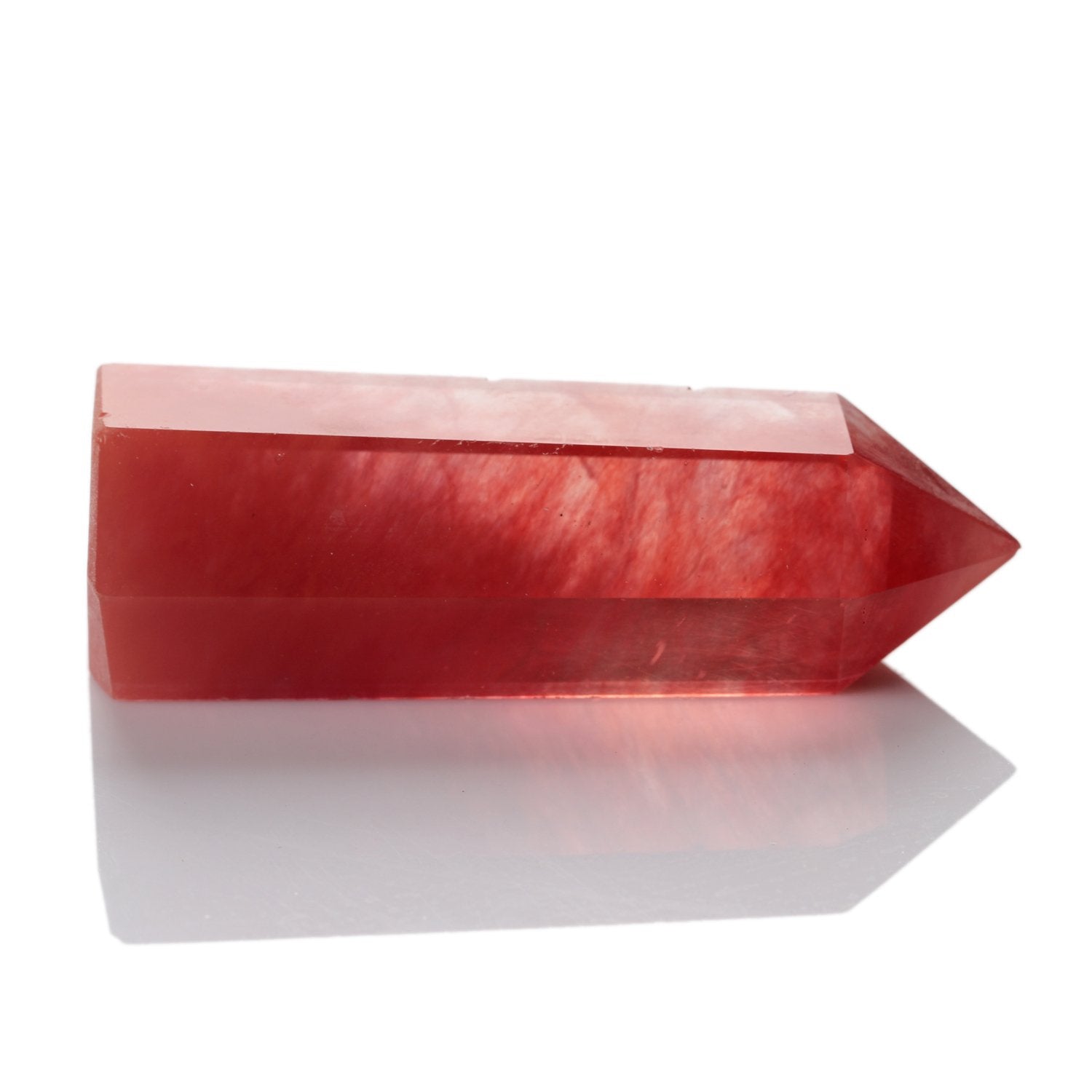 YWG Stone cherry quartz wand 6-sided prism angle1, ideal for focused energy work and home décor.