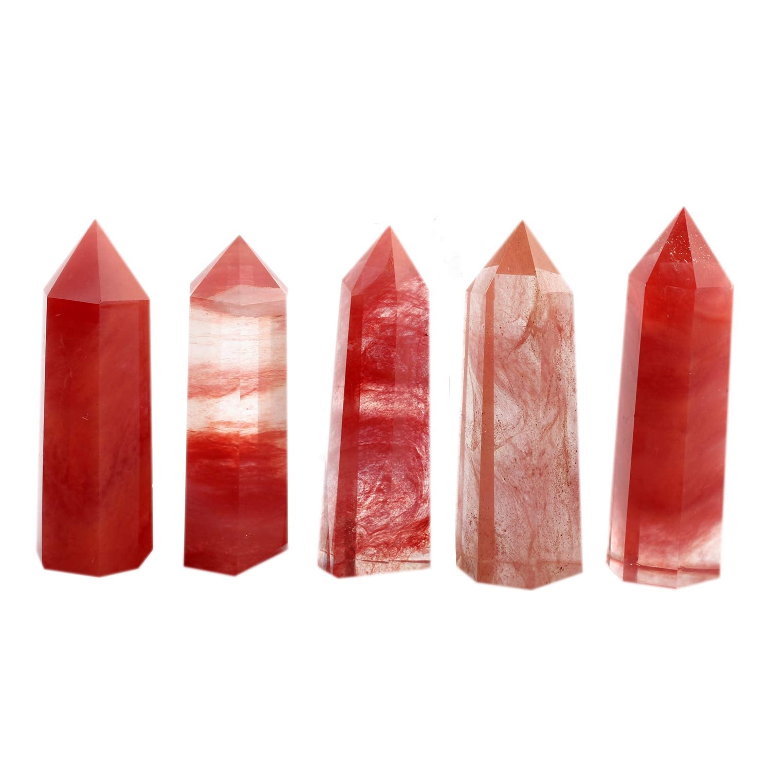 YWG Stone cherry quartz wand closeup carved details, showcasing craftsmanship and a centerpiece for rituals.