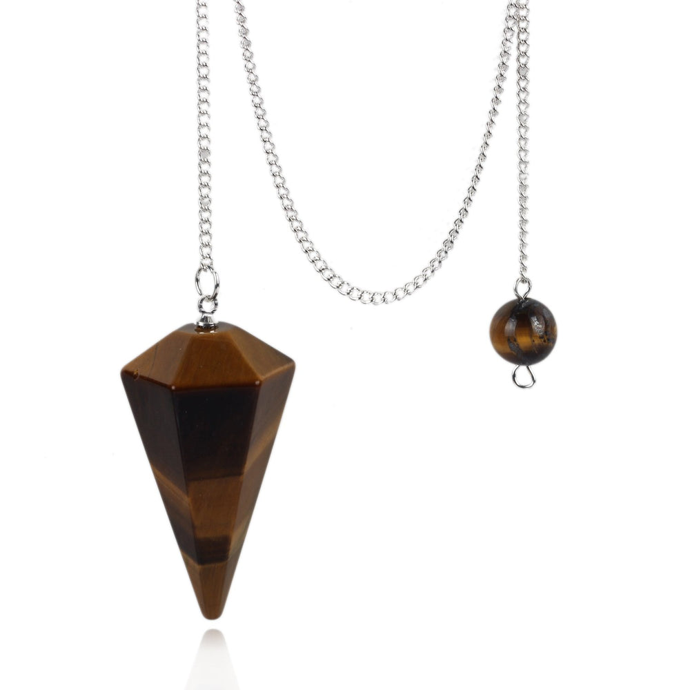YWG Stone Tiger Eye Pendulum – oval pendulum for divination and focused decision making