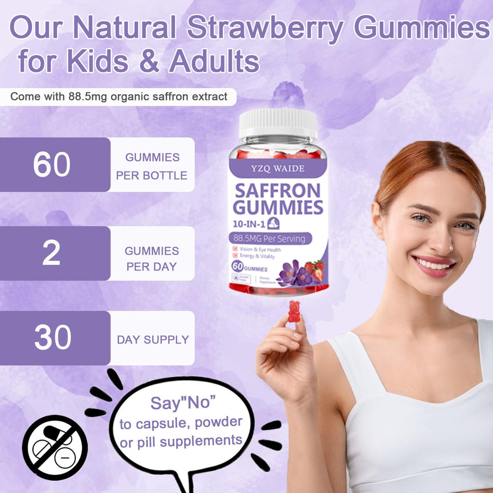 YZQ WAIDE saffron gummies for adults use supporting mood and energy