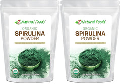 Z Natural Foods Organic Spirulina Powder pack on shelf for daily smoothies