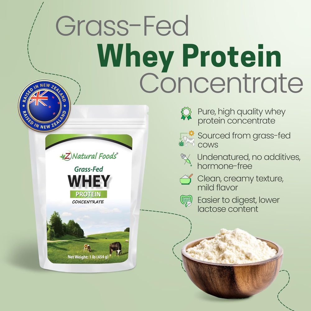 Z Natural Foods unflavored whey powder scoop ready for flexible recipes
