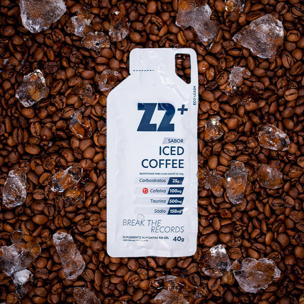 Close-up of Z2 Iced Coffee gel in a compact sachet for quick refuel.