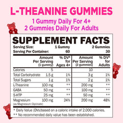 ZA'ZA K ORGANICS dual-action L-Theanine GABA 5-HTP Magnesium gummy for calm focus
