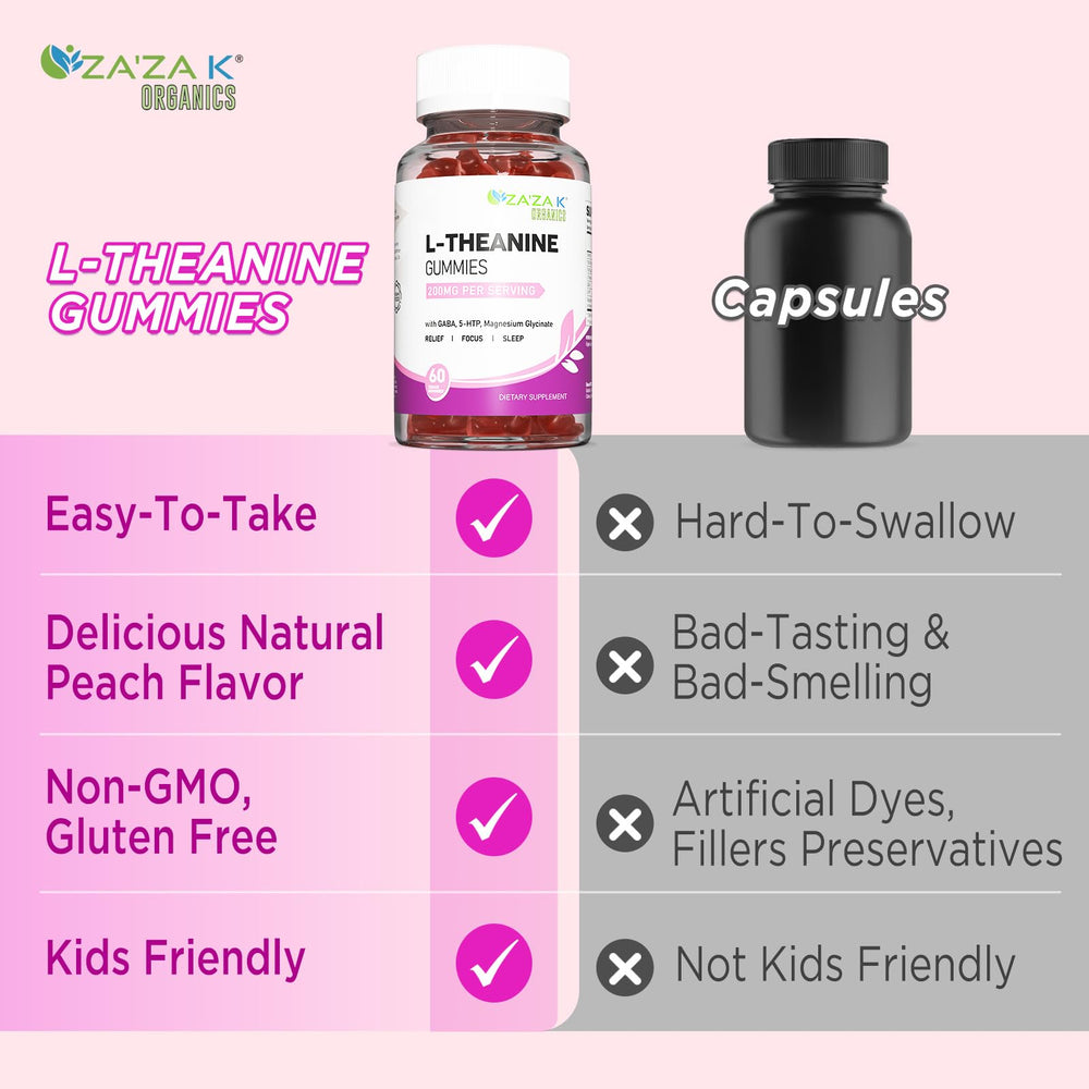 ZA'ZA K ORGANICS focus-support gummy suitable for meetings or tasks