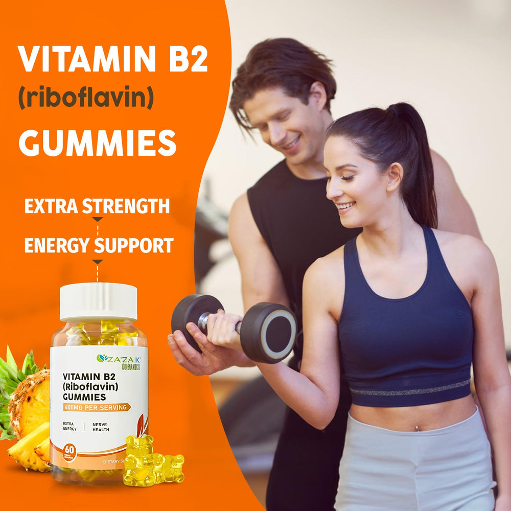 ZA'ZA K ORGANICS Gomitas B2, opción vegana para dietas basadas en plantas.