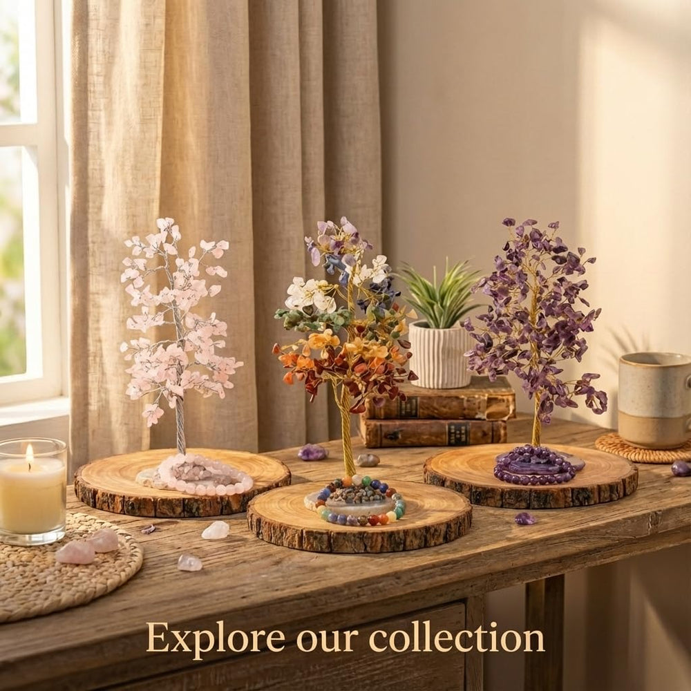 ZAARIYA amethyst tree lights shimmer with serene ambiance.