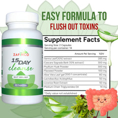 ZAFiNCO Gut Relief capsules close-up ready for daily use.