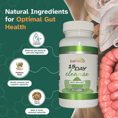 ZAFiNCO Gut Relief label close-up with product details for informed choices.