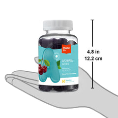 Pouring Zahler Ashwagandha Gummies for a quick calm moment.