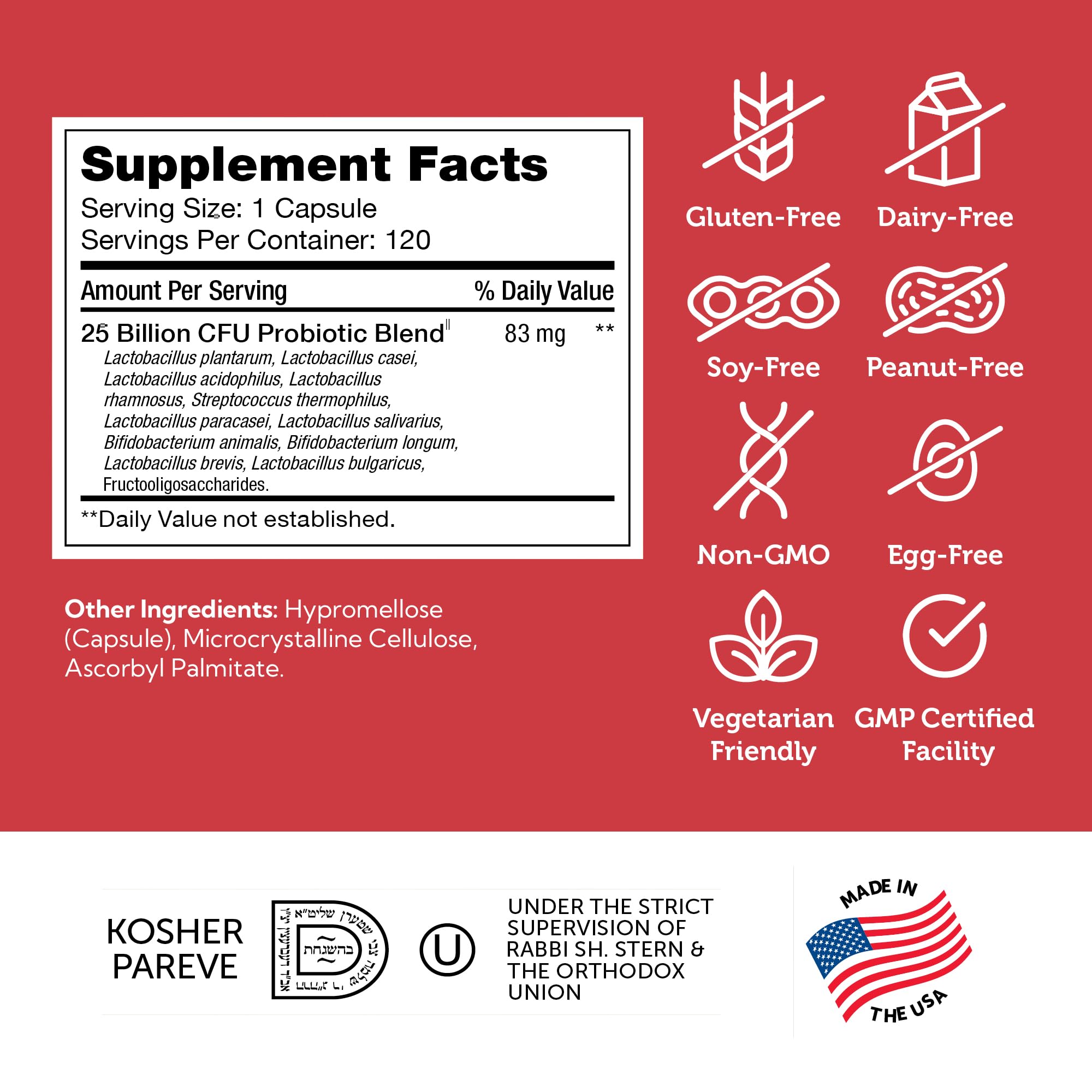 Zahler BioDophilus25 11-strains graphic highlights diverse gut health support.