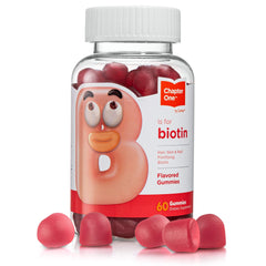 Zahler Chapter One Biotin Gummies pack shot showing hair skin nails support