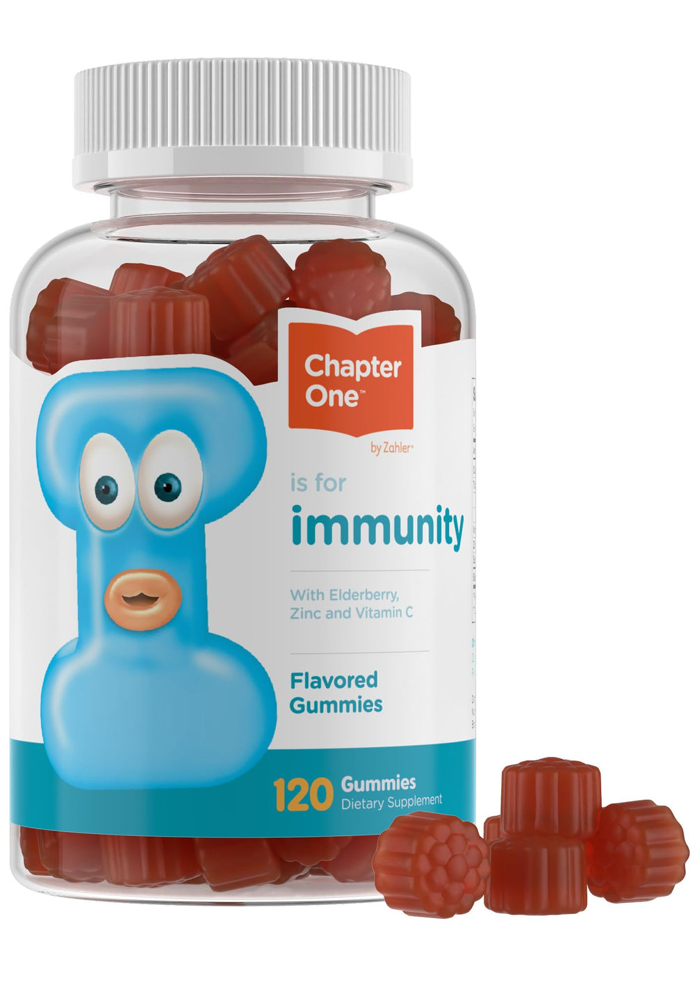 Zahler Chapter One Kids Gummy bottle supports daily immunity with tasty Vitamin C.