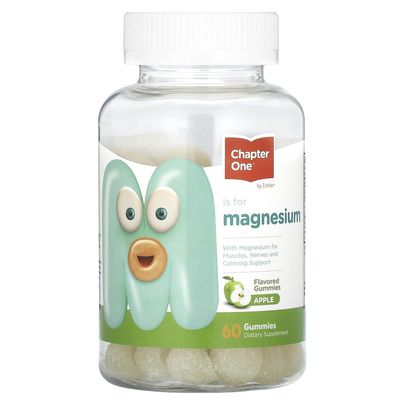 Zahler Chapter One magnesium gummies in apple bottle support daily bone and nerve health.