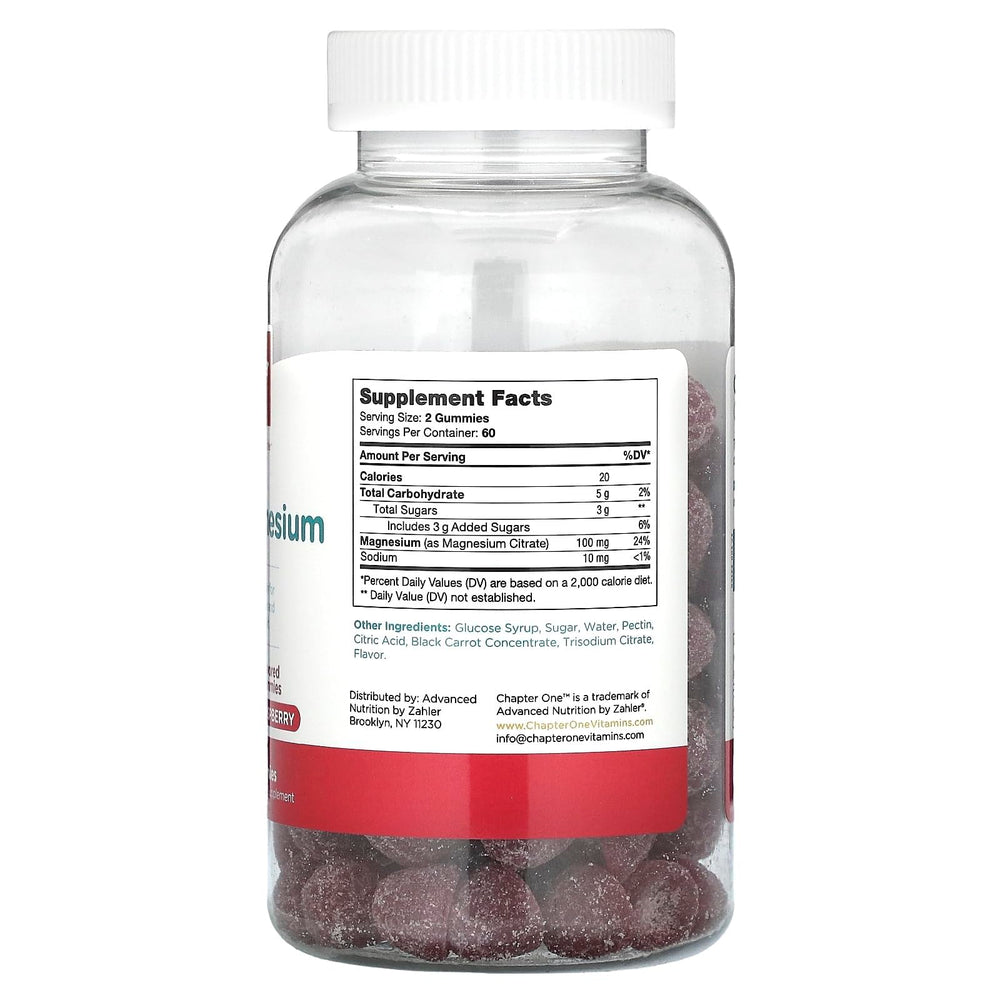 Zahler Chapter One Magnesium Gummies Raspberry Gummies for everyday magnesium support.