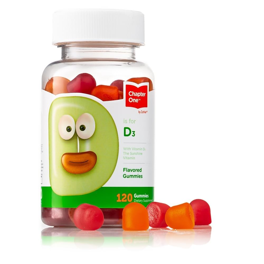 Zahler Chapter One Vitamin D3 gummies bottle showing the tasty vitamin D option.