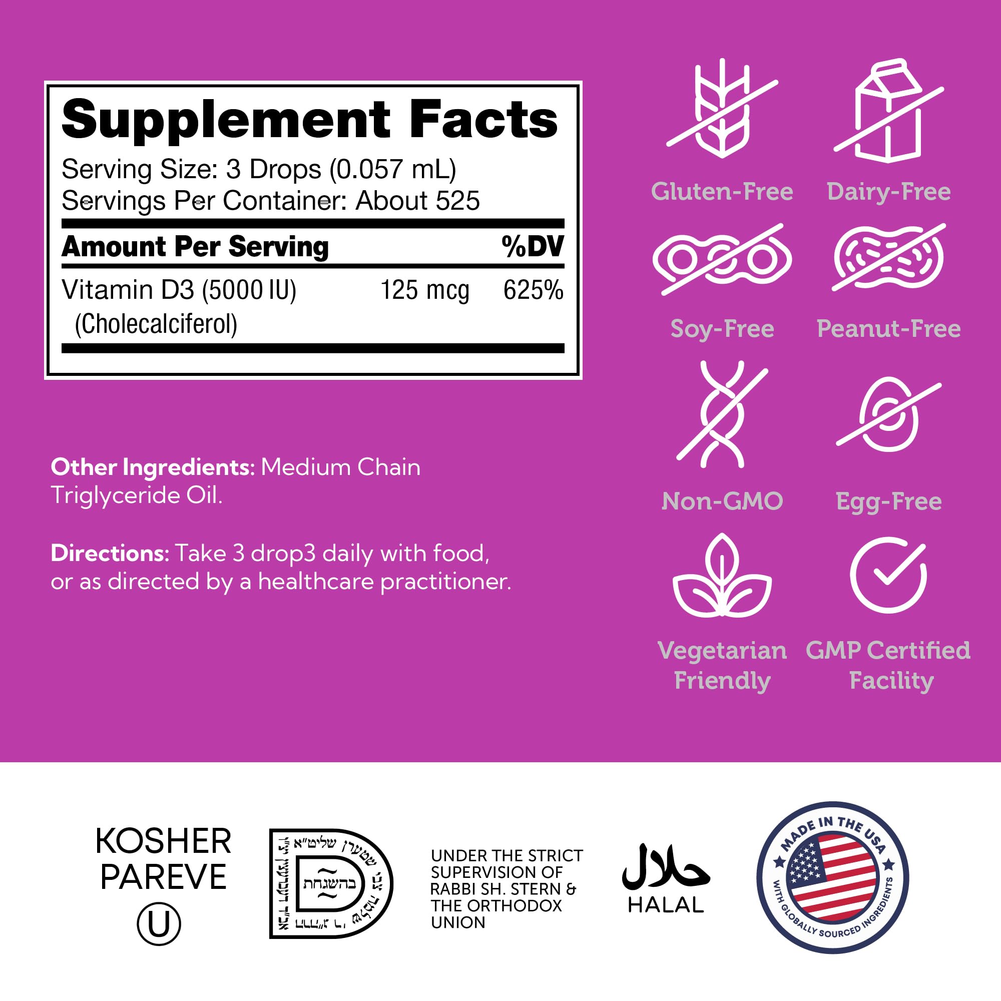 Zahler kosher certification seal signals trusted supplement quality.