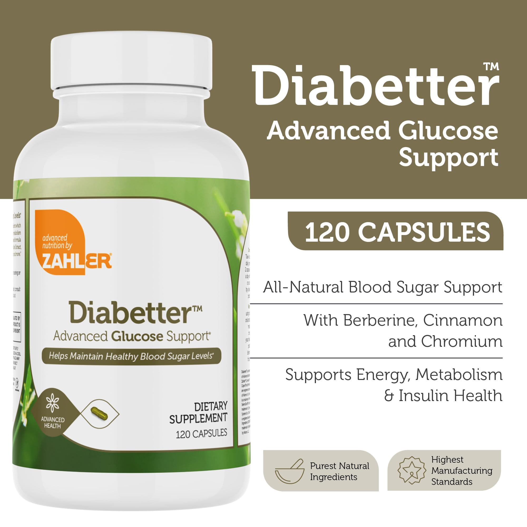Zahler Diabetter capsules ready for a simple daily dose.