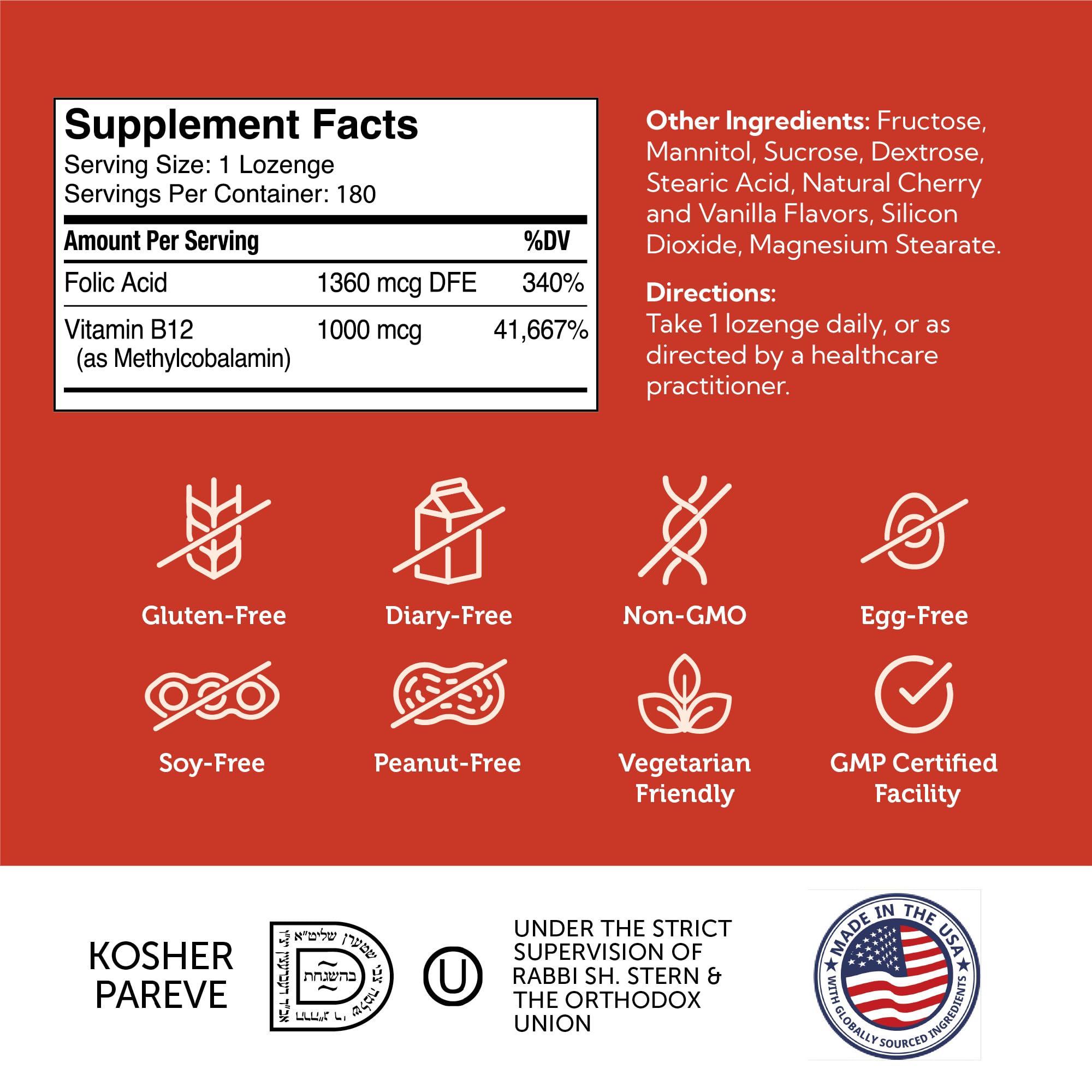 Zahler Energizer B12 packaging shows kosher non GMO gluten free status.