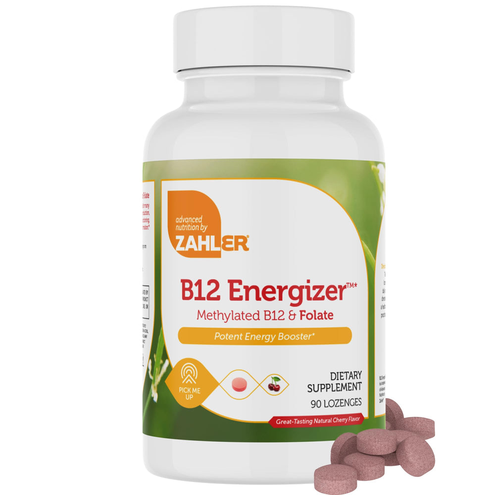 Zahler Energizer cherry lozenge pack for quick, caffeine-free energy.