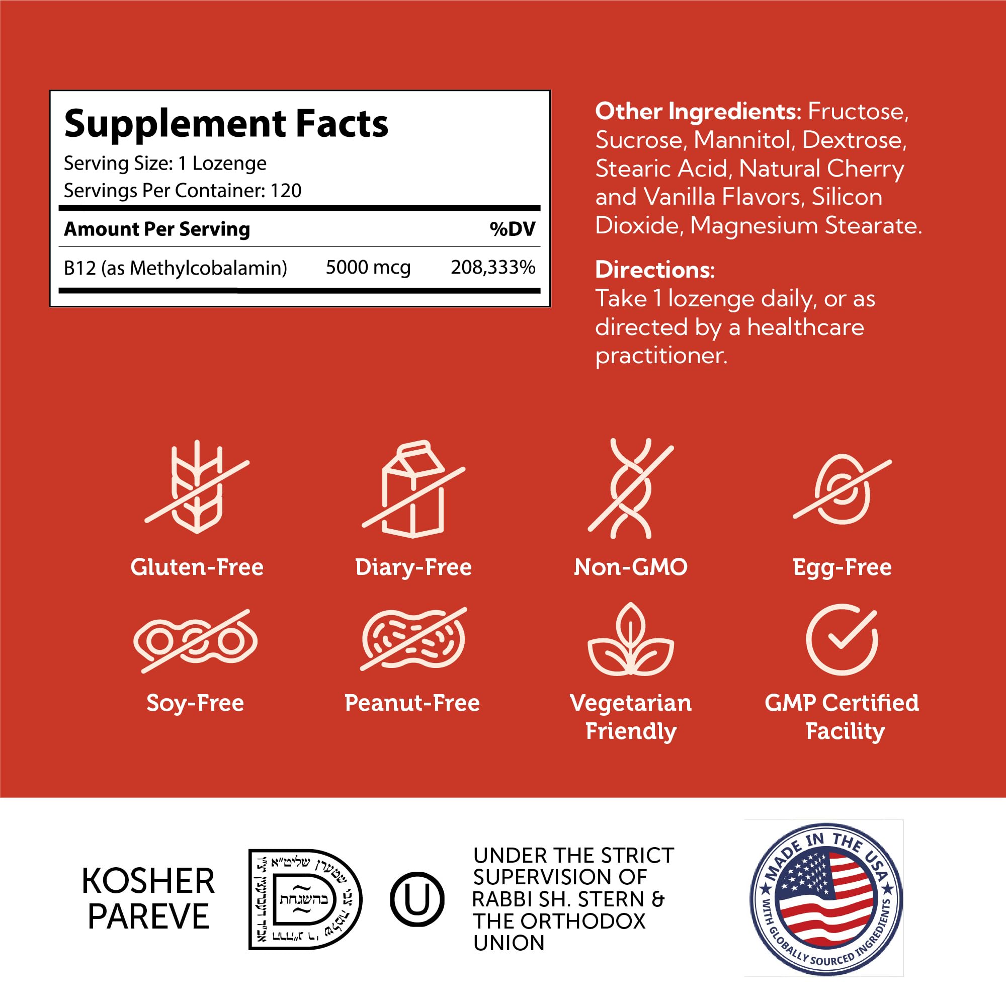 Front label shows dosage and daily use guidance