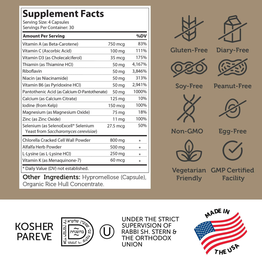 Close-up of Zahler Height Factor capsules, easy-to-swallow daily growth support