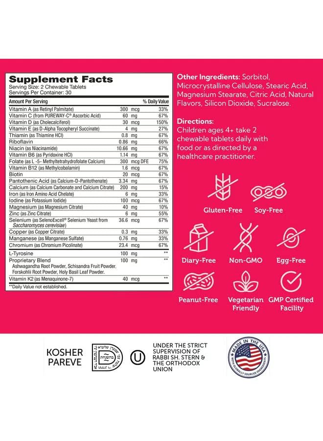 Nutrition facts label on Zahler HeightFactor chews highlights vitamins and minerals for growth.