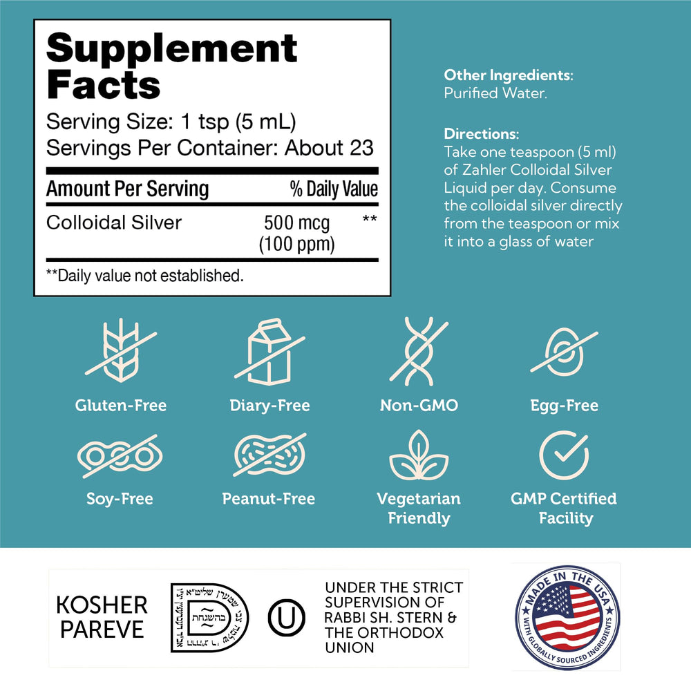 Packaging interior showing allergen-free and non-GMO labeling.