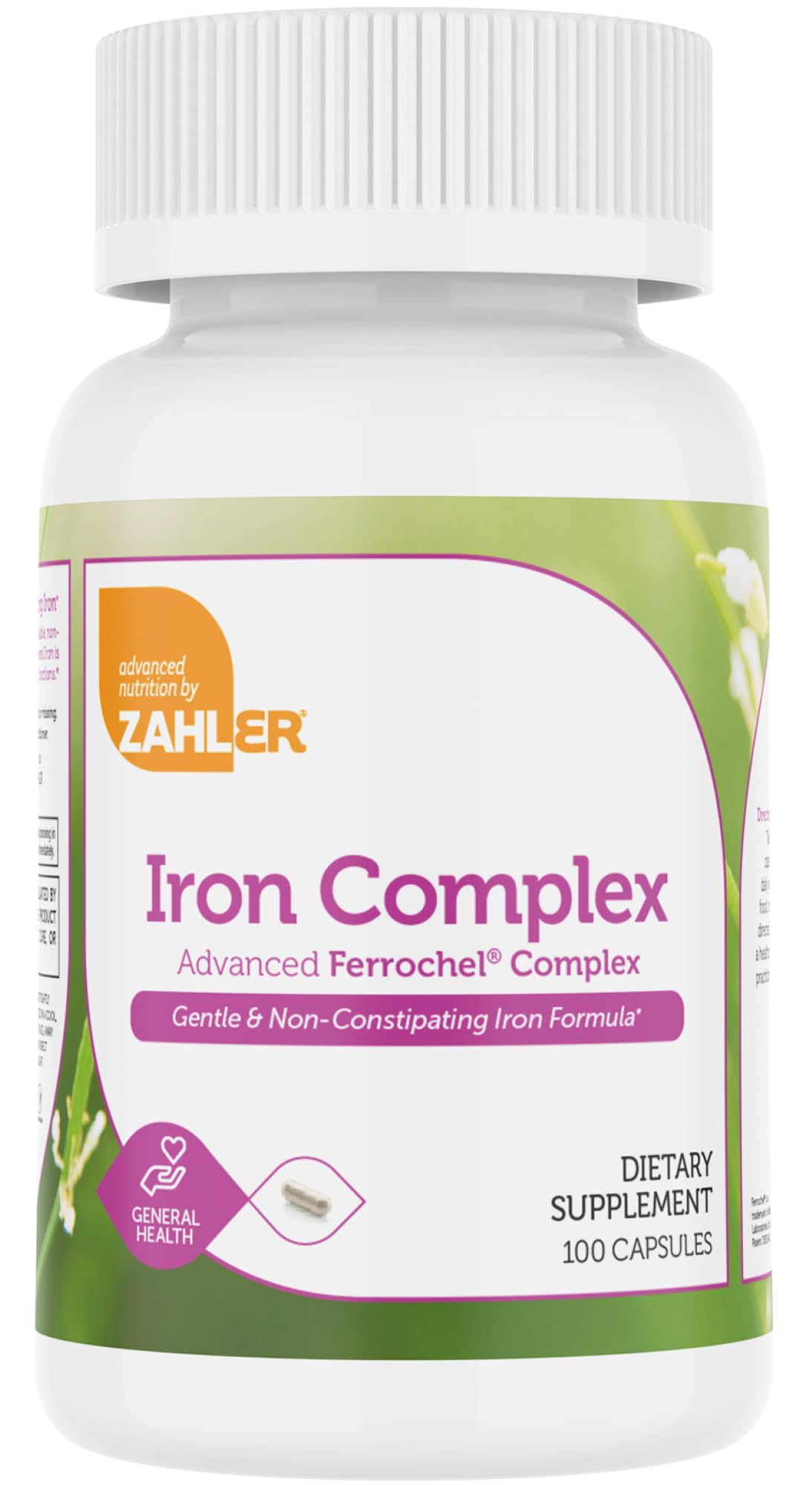 Zahler Iron Complex capsules arranged for daily use and convenience