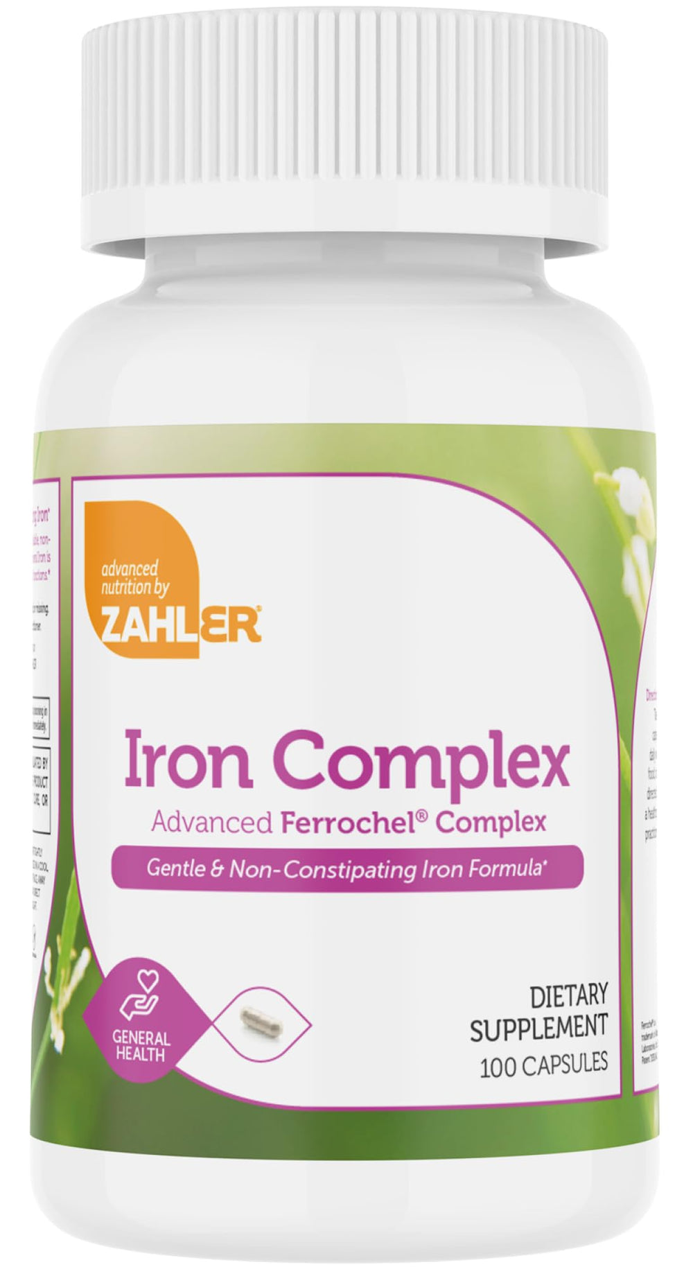 Zahler Iron Complex capsules arranged for daily use and convenience