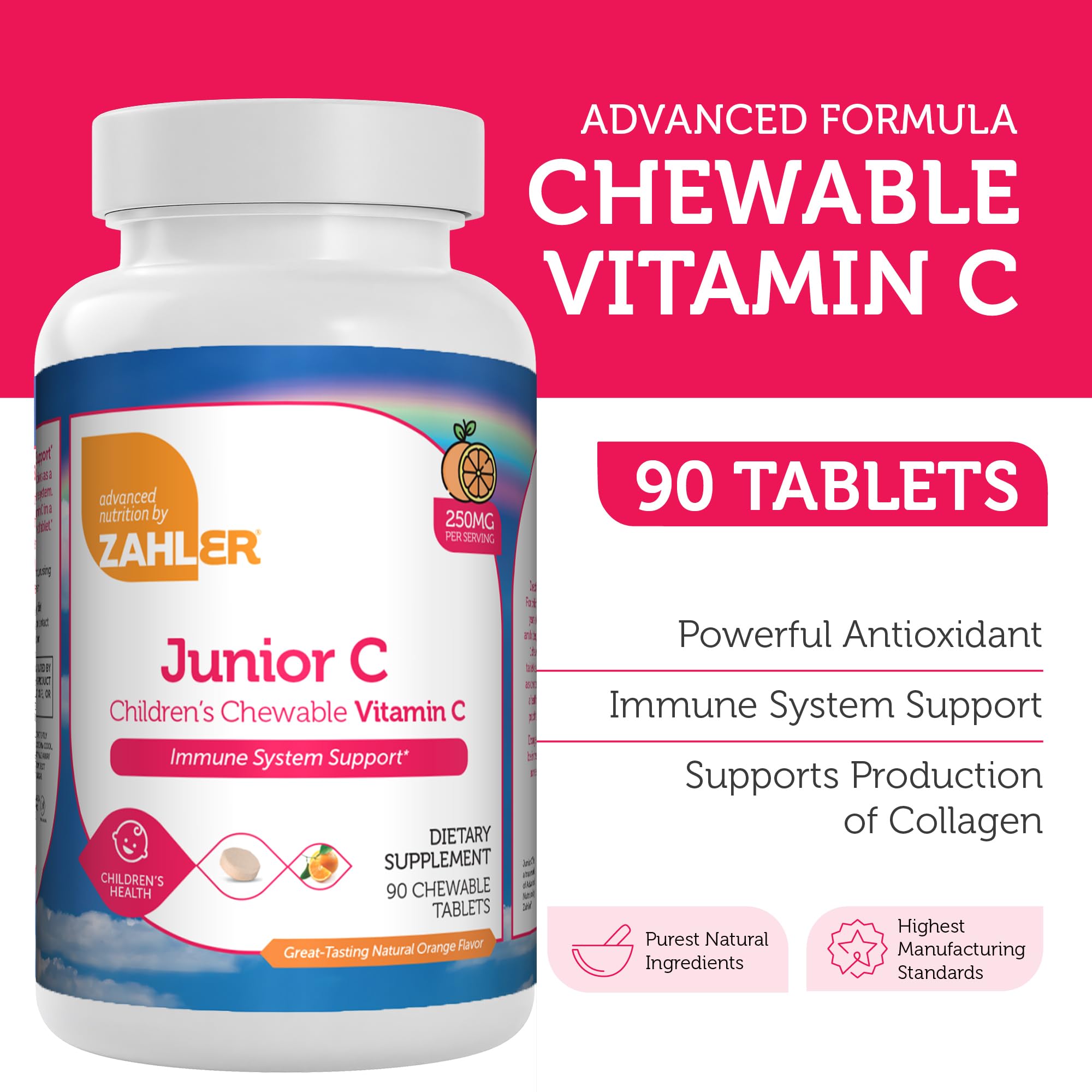 Zahler Junior C Advanced chewable tablets close-up for easy chewing