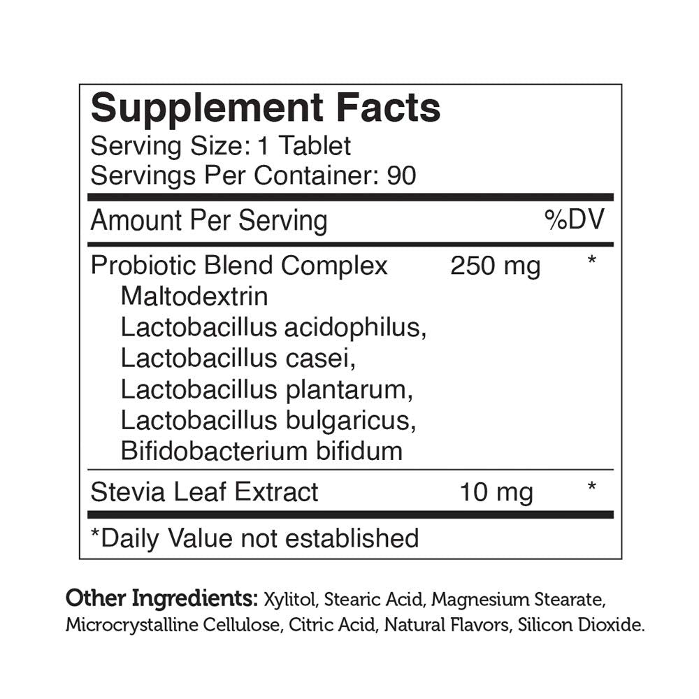 Zahler Kidophilus chewable tablet closeup showcases berry flavor.